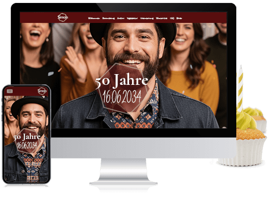Geburtstagshomepage mit Gästeliste und Zu- und Absagen